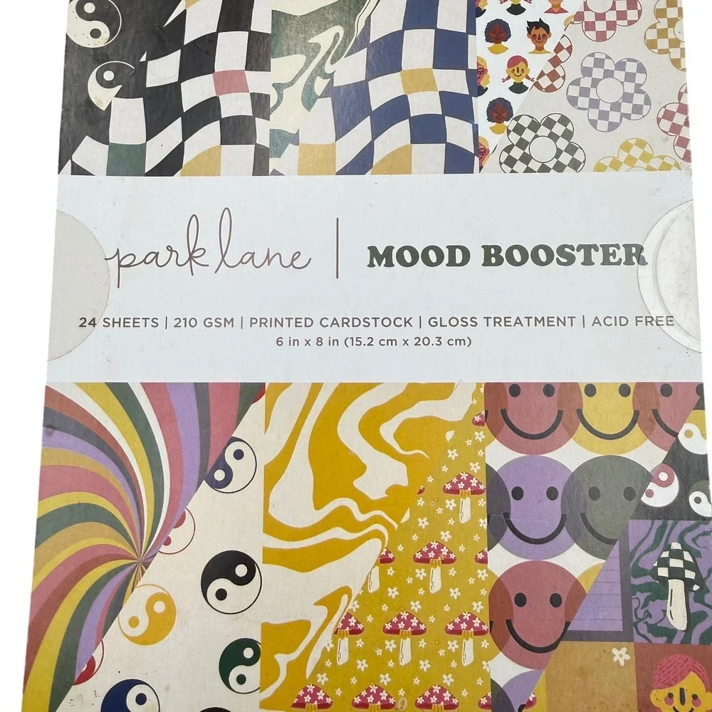 Park Lane Mood Booster Printed Cardstock 24 Sheets 6x8 Glossy Retro 1876-7855